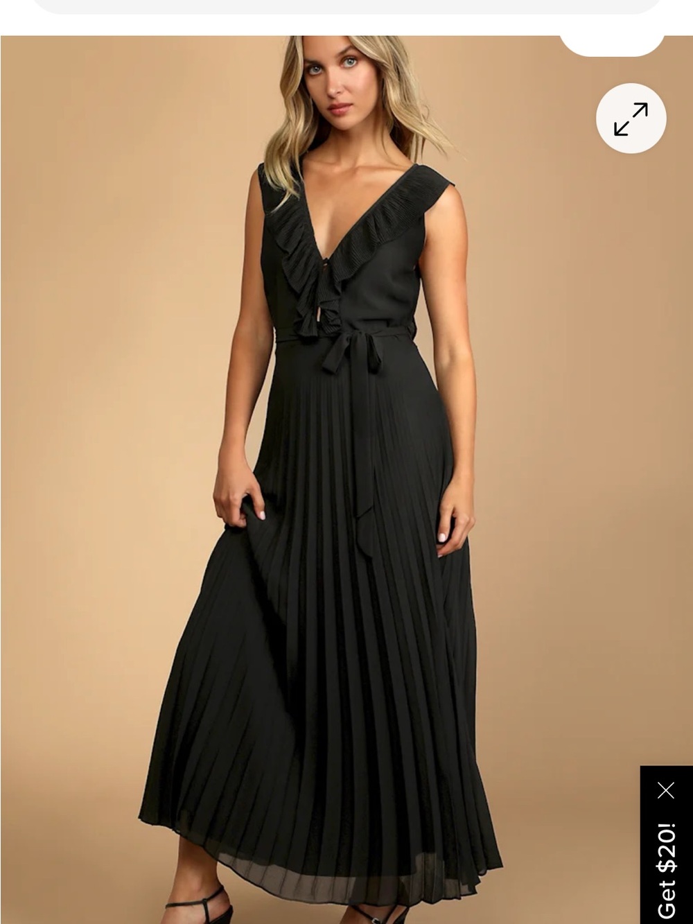 NWT Lulu’s Loved By You Chiffon Pleated Maxi Dress Size XL - Picture 3 of 12